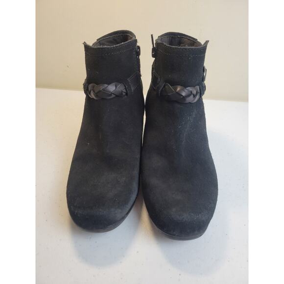 Clarks Black Ankle Boots with Buckle Detail - Picture 2 of 9